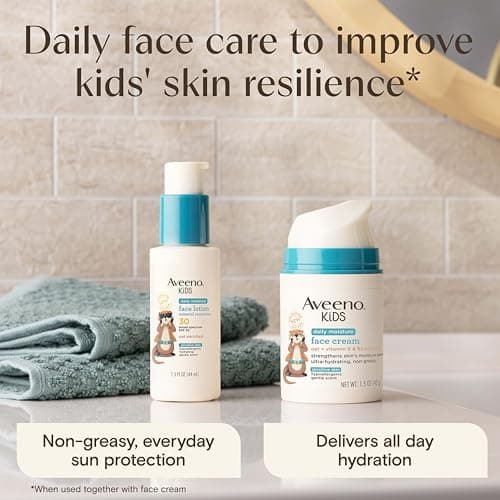 Aveeno Kids Daily Moisture Face Lotion & Mineral Sunscreen with SPF 30, Oat Enriched Face Moisturizer for Kids & Broad-Spectrum Sun Protection for Sensitive Skin, Hypoallergenic, 1.5 fl. oz — view 6