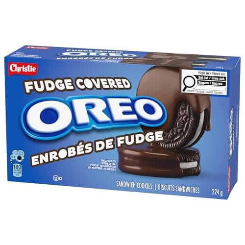 Oreo Fudge Covered Sandwich Cookies Chocolate Sandwich Cookies, 224 g, Baked in Canada — view 10