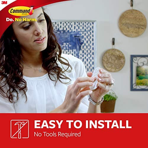 Command Large Utility Hooks, Damage Free Hanging Wall Hooks with Adhesive Strips, No Tools Wall Hooks for Hanging Back to School Dorm Organizers, 3 White Hooks and 6 Command Strips — view 4