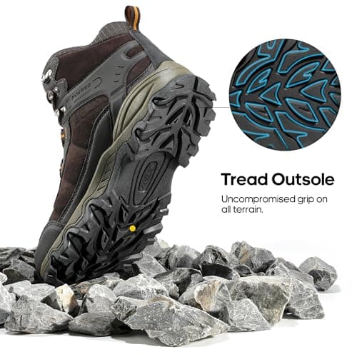 NORTIV 8 Men's Waterproof Hiking Boots Outdoor Backpacking Mountaineering Shoes,Size 11,Brown,JS19004M — view 4