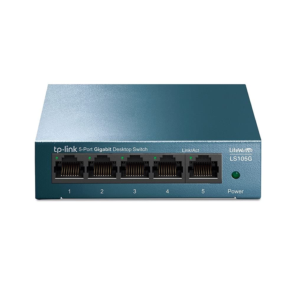 TP Link LS105G - Switch Ethernet Gigabit 5 Puertos RJ45, Plug & Play, Carcasa Metálica Resistente, Super disipación de Calor, Velocidad Estable sin retrasos, Ahorro de Energía, Silencioso, Smart TV — view 2