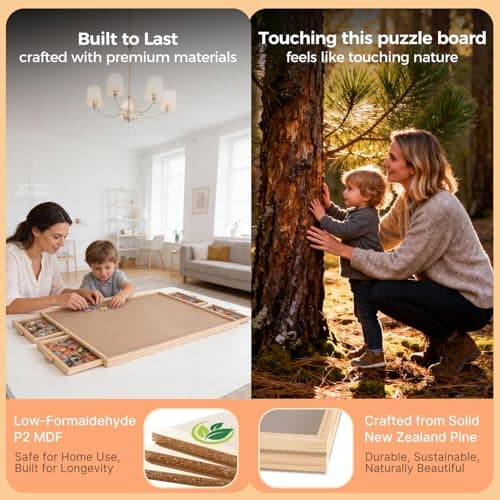 ALL4JIG 1500 Piece Rotating Puzzle Board with Drawers and Cover,24.92"x33.58"Portable Wooden Jigsaw Puzzle Table for Adults Portable,Lazy Susan Spinning Puzzle Boards Birthday Gift for mom — view 5
