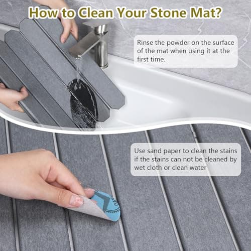 Ceecysaa Stone Bath Mat,Non-Slip Foldable Stone Drying Mat,59×39 cm — view 4