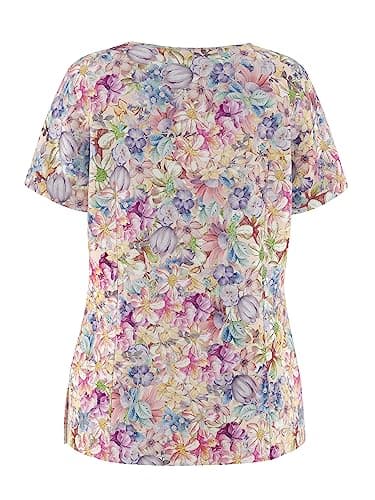 Stretch V-Neck Nursing Scrubs Top Moisture-Wicking & Odor-Control Durable Medical Uniform for Hospitals & Clinics, 203#, Large — view 2