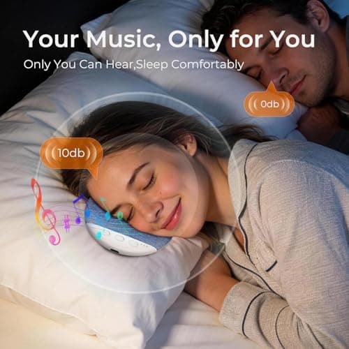 heetipuk 2026 Pillow Speaker,Bluetooth Pillow Speakers for Sleeping,Ultra-Thin Under Pillow Speakers with White Noise Timer,Flat Under Pillow Speaker for Side Sleeper,Wireless Sleep Aid for Adult
