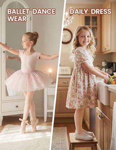 CHUNG Toddler Little Big Girls Dance Tights Footed Pantyhose Ballet Class School 2-14Years Stretchy Durable Opaque, 3 Pack Ballet Pink, 2-4T — view 3