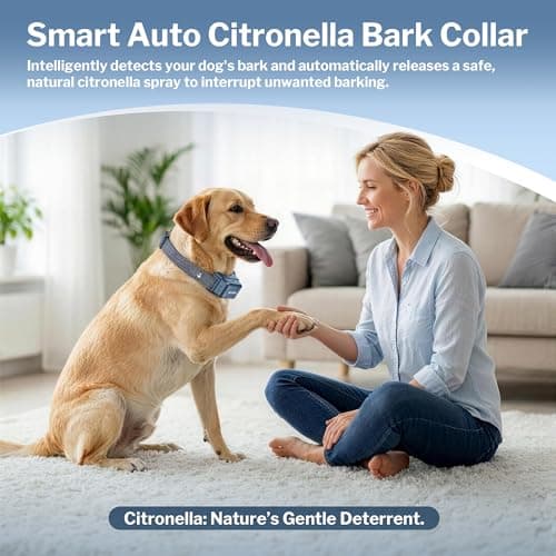 Bark Collar, Dog Bark Collar for Large Medium Small Dogs, Citronella Dog Bark Collar with Adjustable Spray & Sensitivity, Rechargeable Anti-Bark Collar for Dogs with Safe, 2 Collar Straps(Blue) — view 4