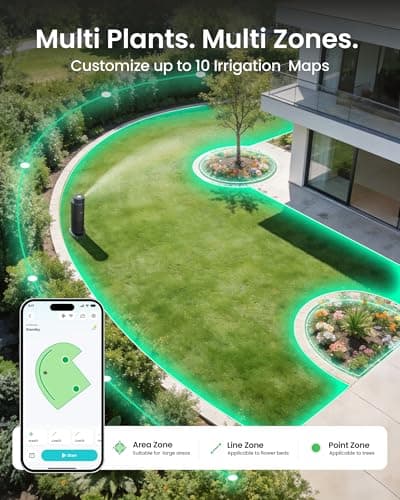 Aiper IrriSense 2 Smart Irrigation System, 4-in-1 Multi-Zone Watering Device, App Control, Smart Scheduling, Garden Sprinkler with Rain Sensor, for Lawns up to 4,800 sq.ft.-Gray — view 2