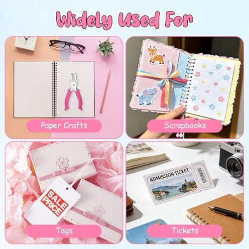 Vsvgmoq Single Hole Punch Set, 2 Pcs 1/4&1/8 Inch Hole Puncher Single with Soft Grip Handle, One Punch with Scrap Container, 8 Sheets Capacity, Fun Punch for Paper Crafts, Scrapbooks, Tags, Tickets — view 6