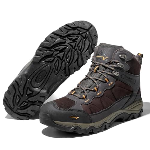NORTIV 8 Men's Waterproof Hiking Boots Outdoor Backpacking Mountaineering Shoes,Size 11,Brown,JS19004M