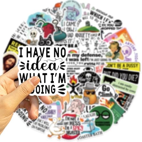Loerykt Funny Adults Stickers Bulk, 50pcs Prank Meme Sticker for Kids Teens Adults, Snarky Vinyl Water Bottle Dirty Stickers Pack, Waterproof Cool Decals for Laptop Scrapbook Sarcastic — view 4