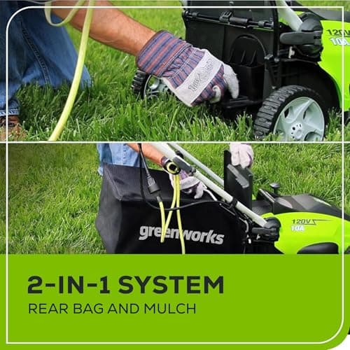 Greenworks 25142 10 Amp 16-Inch Corded Lawn Mower — view 4
