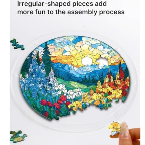 83 Pieces Acrylic Puzzle Suncatcher, Stained Glass Fall Pumpkin Harvest | 7.4 Inch,Durable Acrylic,Easy to Hang,Light Catching,Window Ornament,Home Wall Decor,Perfect Holiday & Daily Gift,art — view 4