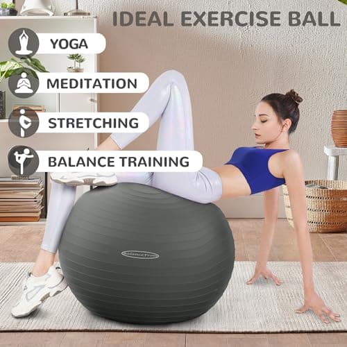 BalanceFrom Anti-Burst Slip Resistant Exercise Ball - 26-inch, 2,000-Pound Capacity, Gray — view 4