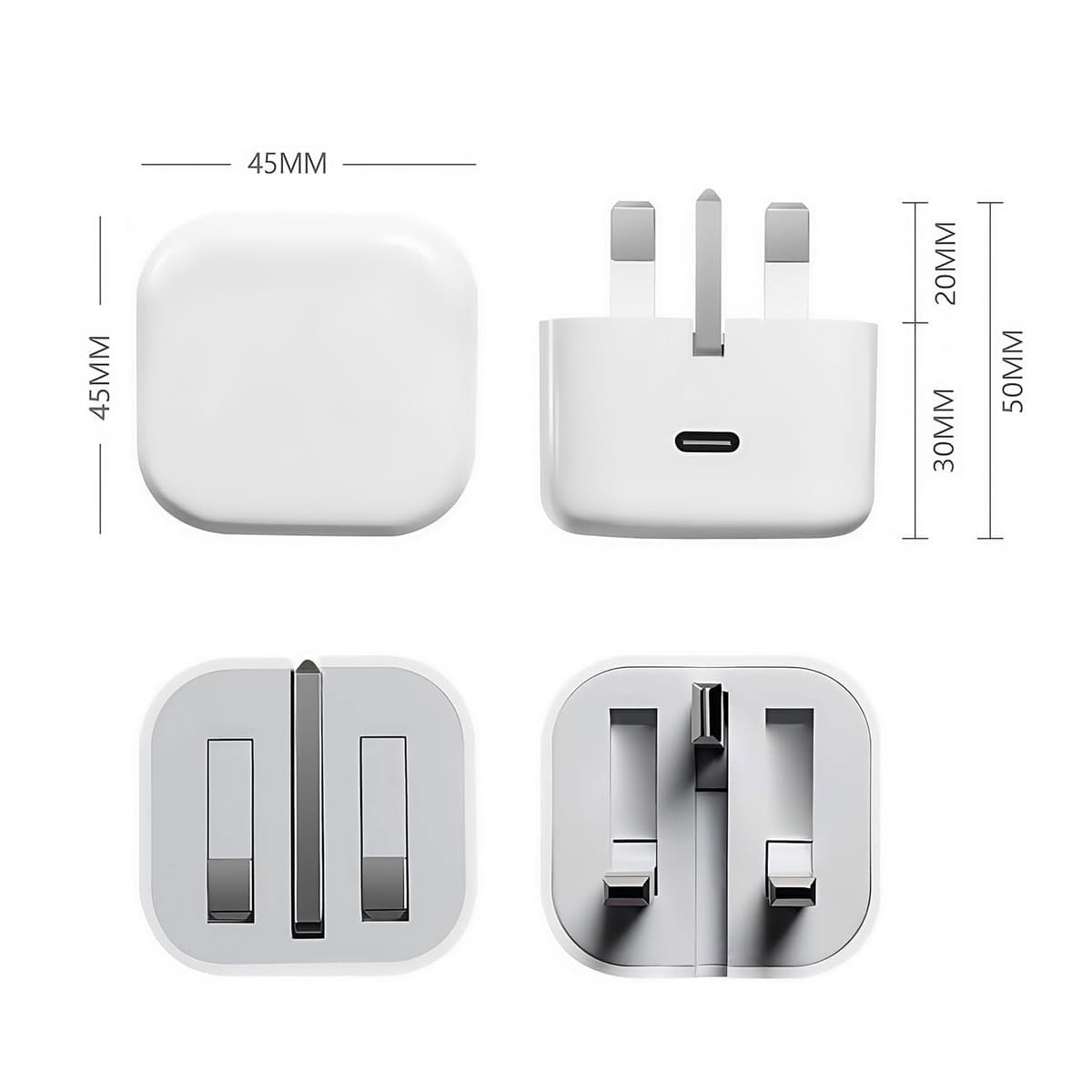 iPad Charger Plug USBC,2Pack 20W Apple Plug USBC USB-C Power Adapter UK Fast Charge for Pro 12.9 11 13 inch 4th 5th 6th M4 Generation/Air 10.9 11 5th Gen M2 M3/Mini 6 7/i Pad 5-10th A16 11th 2017-2025 — view 2