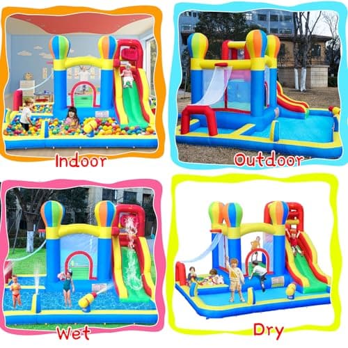 Baralir Bouncy Castle with Water Slide – Backyard Inflatable Water Park with 4 Sprinklers, 2 Splash Pools, Fits 5 Kids, Perfect for Summer Fun & Cooling Down — view 5