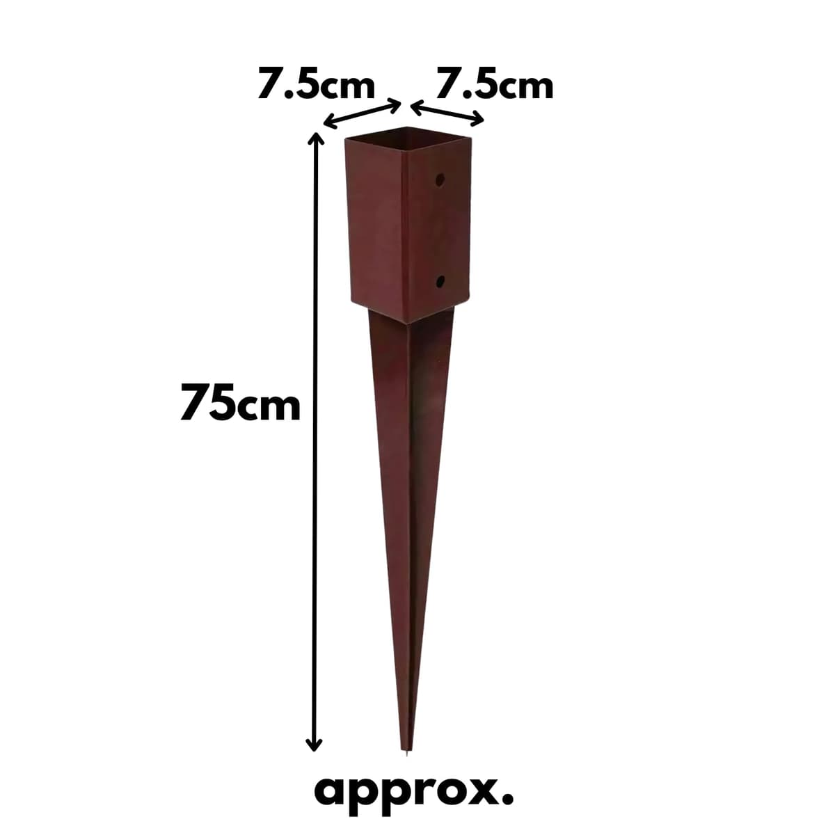 Garden Mile 10 Pack Heavy Duty Metal Fence Post spikes Rust resistant Metal Post Holders 75mm x 75mm Fence spikes Long Lasting Garden Fencing Support Brackets — view 3