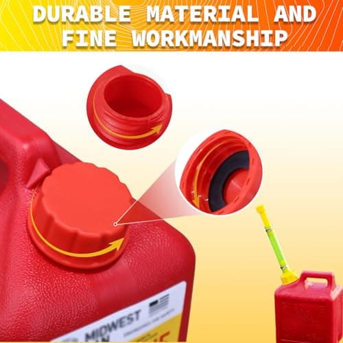 4 PCS Universal Gas Can Cap Replacement - Coarse Thread Fuel Tank Lid Fits 1/2/5/10+ Gallon Gas Cans, Compatible with Midwest, Briggs & Stratton, Scepter & Most Plastic/Metal Jerry Cans — view 3