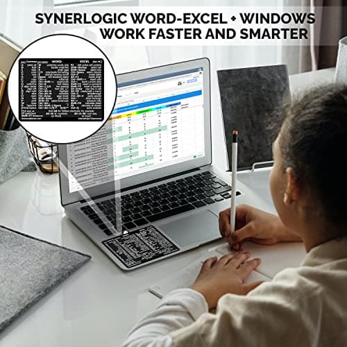 SYNERLOGIC Windows + Word/Excel (for Windows) Quick Reference Guide Keyboard Shortcut Stickers, No-Residue Vinyl (Black/Small/Combo) — view 4