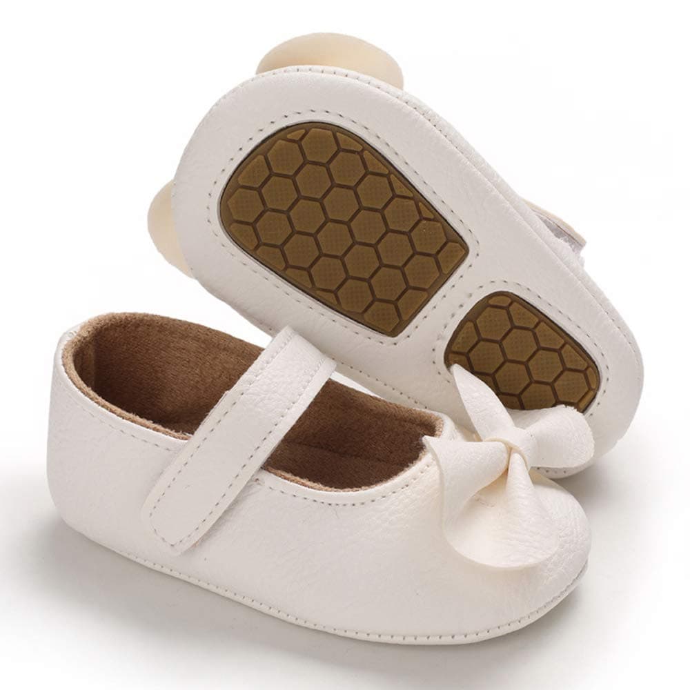 LACOFIA Baby Girls Anti-Slip First Walking Shoes Infant Bowknot Mary Jane Princess Party Shoes Prewalkers — view 5