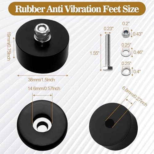 VYF Heavy Duty Anti-Vibration Rubber Feet 0.75 x 1.5 Inches Fits Air Compressors, Generators, Pressure Washers for Coleman Powermate, Sanborn and More, 4-Pack