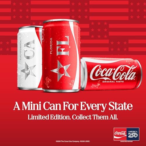 Coca-Cola Soda Soft Drink Fridge Pack Mini Cans, 7.5 fl oz, 10 Pack