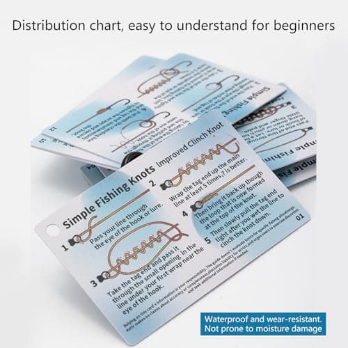 1 Set Fishing Knot Tutorial Knot Guide Cards Including 12 Step by Step Diagrams Practical Design for Outdoor Knots Guide Card — view 6