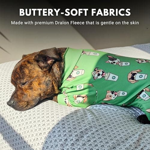 Spark Paws Dog Pajama, Dog Recovery Suit Male, Onesie, Ultra-Soft and 4-Way Stretch, for Small Medium and Large Breeds - Pup Cup - 3XL — view 4