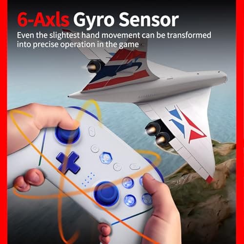 NBCP Controller for Switch, Wireless Pro Controller for Switch Lite, Switch Remote Gamepad Joystick,Dual VibrationGyro/Vibration/Turbo/NFC/Wake-Up/Screenshot (Blue) — view 4