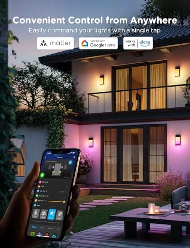 Govee Outdoor Wall Light,2 Pack,1500LM Smart RGBIC Porch Lights,IP65 — view 3