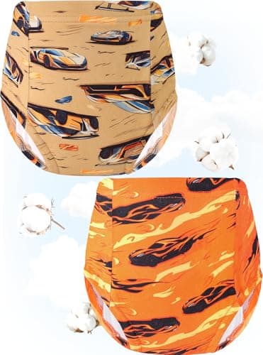 BliBliTaTa Boys Training Underwear Pants 4-Pack Toilet Potty Underpants Cotton Absorbent Padded Reusable Leak Resistant Feel Wet For Toddler Baby 4t 5t Dinosaur Car