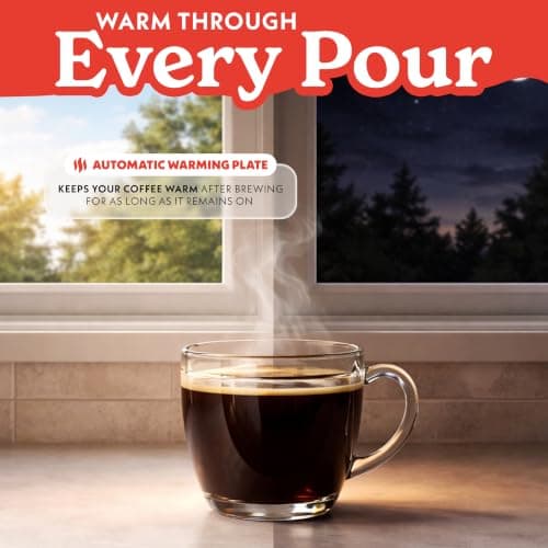 Gourmia 5 Cup One-Touch Drip Brew Coffee Maker – Pause and Serve, Automatic Keep Warm, Easy View Water Window, Compact, Stainless Steel Accents, Black — view 6