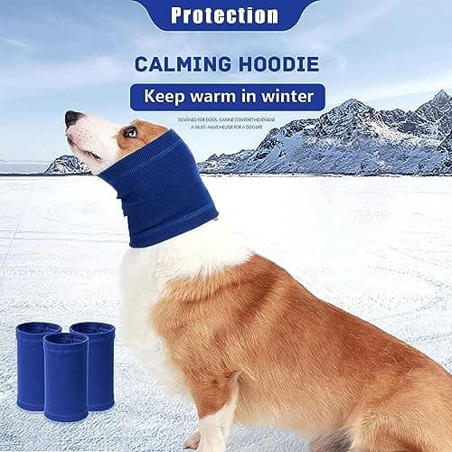 Nanaki Dog Calming Hoodie Quiet Head Cover Sleeves-Ear Covers Hood for Noise Bath, The Grooming and Force Drying Head Protection for Anxiety Relief and Calming Dog Neck and Ear Warmer, Fireworks 1Pack — view 3
