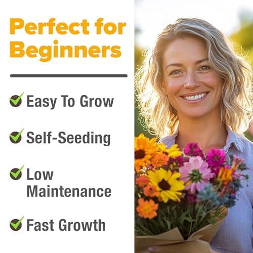 HOME GROWN USA Native Wildflower Seeds Bulk Mix | 49,100+ Non-GMO Annual Flower Seed for Planting | 21 Varieties for Bee & Butterfly Garden Pack | 2 oz — view 3