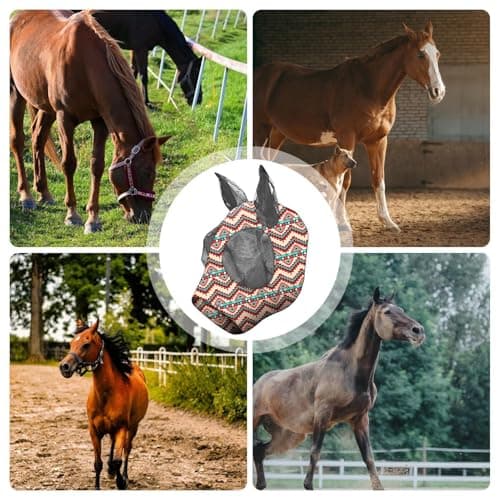Horse Fly Masque - Uv Resistant Mesh Face Covering, Breathable Protection Hood | M/L, Secure Strap Fitting System, Comfortable Riding Field Accessory for Cob Horse Outdoor Use — view 4