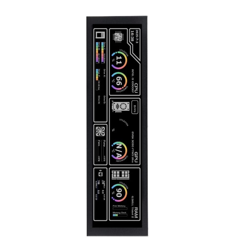 Pantalla Secundaria Turing Smart de 9.2 Pulgadas IPS USB, Monitor de Computadora para PC con CPU, GPU y RAM para Monitoreo y Visualización. — view 4