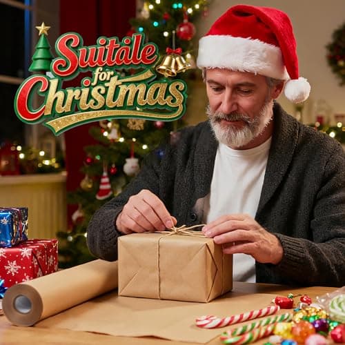 PerkHomy Brown Kraft Paper Roll 17.5" x 1,200" (100') for Gift Wrapping Bulletin Board Craft Art Bouquet Flower Packing Valentines Easel Moving Shipping Floor Poster Covering Table 70GSM 50LB — view 6