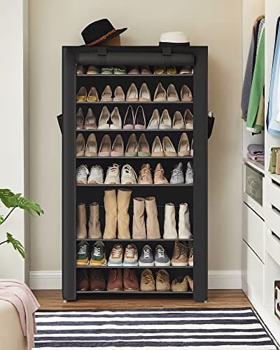 SONGMICS 10-Tier Shoe Rack, Shoe Storage Organizer Cabinet, Black URXJ36H — view 3