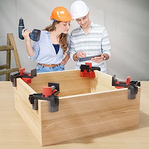 WETOLS Corner Clamp for Woodworking, 90 Degree Right Angle Clamp, Wood Clamps, 4Pcs Adjustable Spring Loaded Woodworking Clamp, Gifts for Him, Birthday Gifts for Men, Photo Framing, Orange — view 7