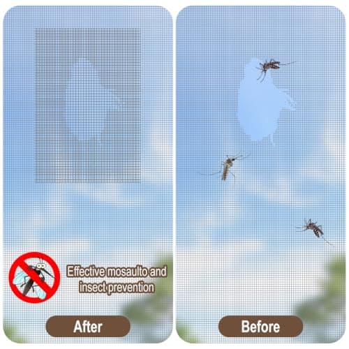 8 Sheets Window Screen Repair Patches Kit, Gray 7in x 5in Fiberglass Mesh Repair Patches, Heavy Duty Self Adhesive Screen Tape, Quick Fix Tears Holes for Window Screen Door Mosquito Net — view 4