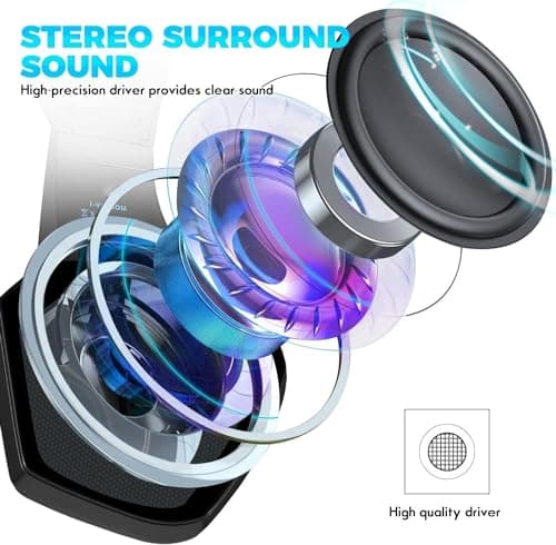 Gaming Headset with Mic for Xbox One PS4 PC Switch Tablet Smartphone, Headphones Stereo Over Ear Bass 3.5mm Microphone Noise Canceling 7 LED Light Soft Memory Earmuffs(Free Adapter) — view 4