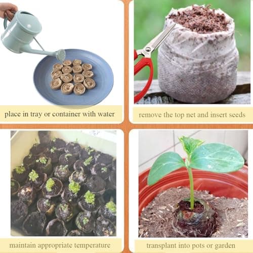 VOLINESSTI Peat Pellets 35mm 60 PCS, Seed Starter Peat, Compressed Seed Starting Pellets, Nutrient Block Potting Soil for Garden Planting, Flowers, Vegetables, Herbs — view 4