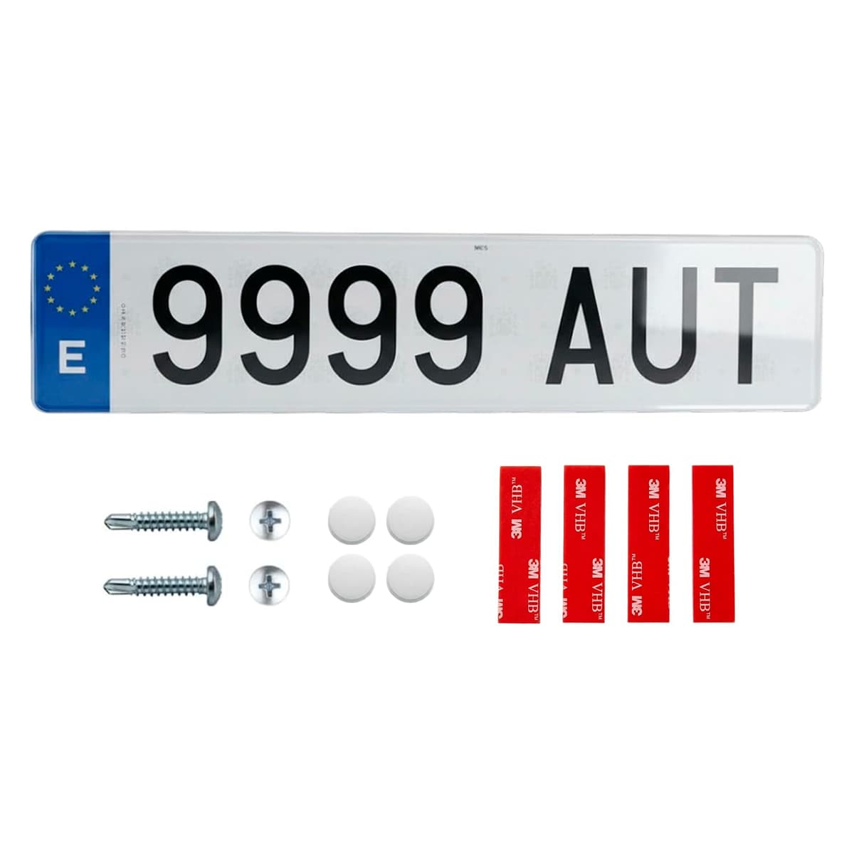 Matrícula Acrílica Homologada 52x11 CM | Matrícula de Coche Universal Europea | Material Resistente y Elegante | Fácil y Rápida Instalación (1 Unidad)