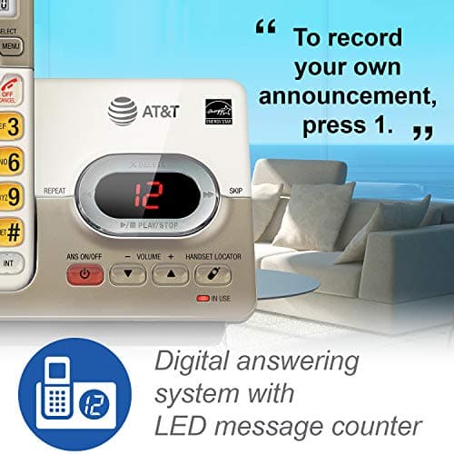AT&T EL52303 3-Handsets Cordless Phone System with Answering System, Caller ID/Call Waiting - DECT 6.0 - Upto 14 Minutes Recording Time