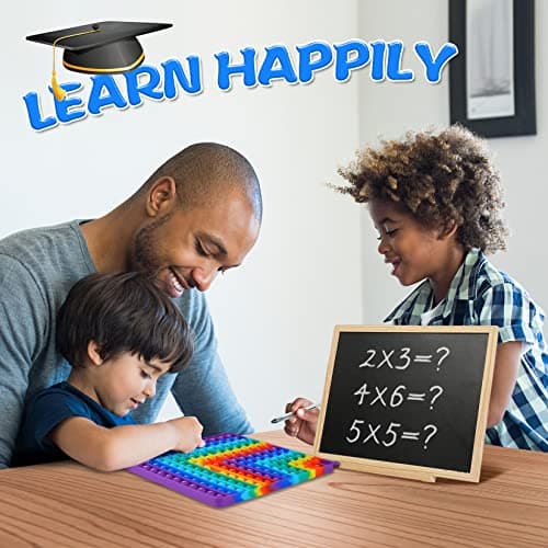 EK-Memory-fish Multiplication Game Table Digital Multiplication Board Game, Addition and Multiplication in One, Rainbow Dimple Fingertip Toy, Create Stress-Relieving Math Manipulation (1 Piece) — view 4