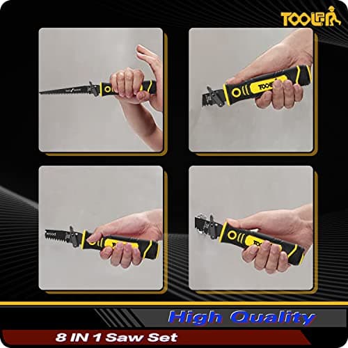 8-In-1 Multi Blades Hand Saw, Drywall Cutter. Hacksaw. Long Blade Hand Saw, Jab Saw, For Cutting Drywall, Sheetrock, Wood, Metel, Plastic, Plywood. Blade Quick Change Mechanism. — view 5
