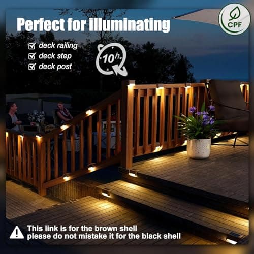 SOLPEX Solar Deck Lights Outdoor 16 Pack,Step Light Waterproof,Warm White