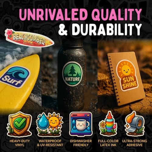 Custom Stickers Bulk | Upload Your Logo | 20-1000 | Sizes 2 inch to 12 inches | Waterproof Sticker Personalized | Decals for Water Bottle Laptop Car Truck Kids Students or Business Logo — view 2