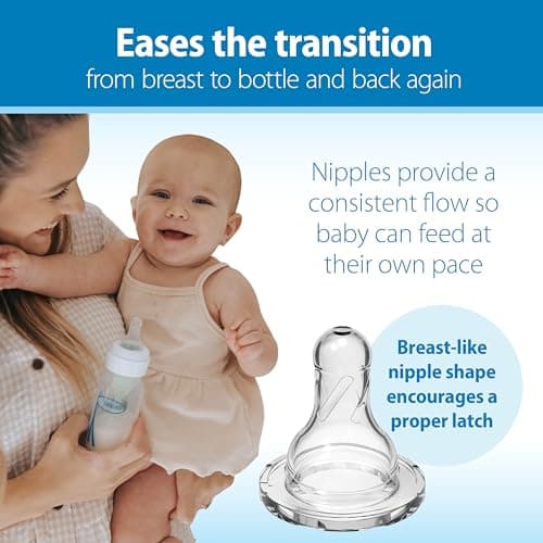 Dr. Brown's Natural Flow Anti-Colic Options+ Narrow Baby Bottle, 8 oz/250 mL, with Level 1 Slow Flow Nipples, 0m+, 4 Pack — view 3