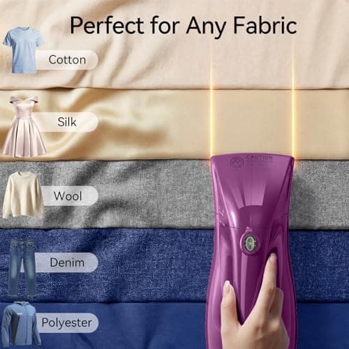 HiLIFE Steamer for Clothes, Portable Handheld Garment Wrinkle Remover, 240ml Big Capacity, 700W, Strong Penetrating Steam, for Home, Office and Travel, ONLY FOR 120V, Bloom Orchid — view 2